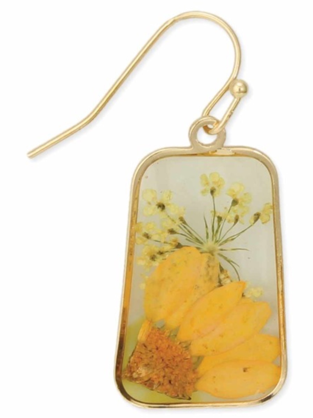 Cottage Floral Dried Sunflower Earrings - Picture 2 of 2